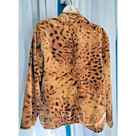 Vintage Leopard Print Jacket Blazer Fully Lined Size 10 Petite Ellen Tracey - Picture 3 of 11